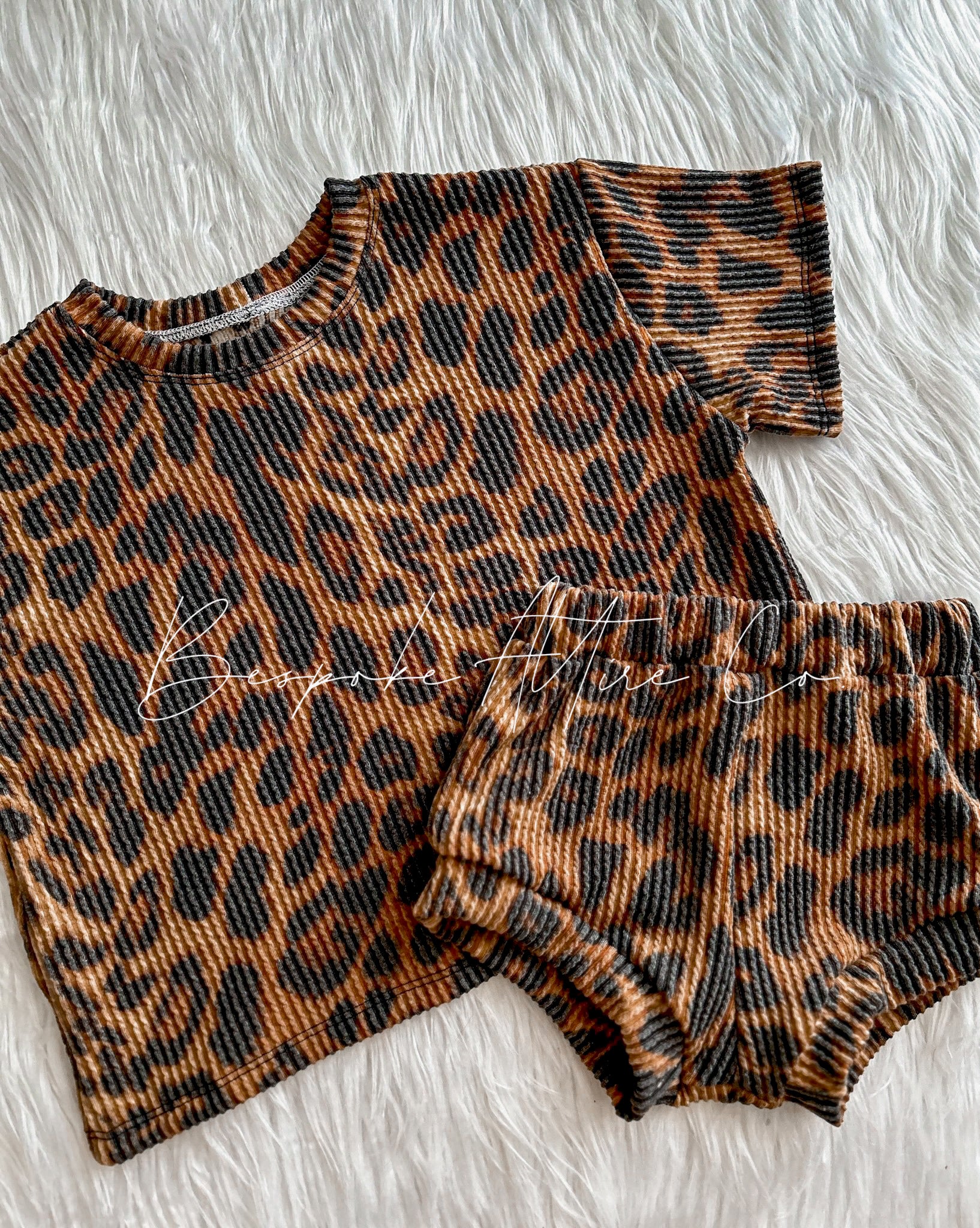 12/18m Lounge set - Cheetah (Waved Ribbed)