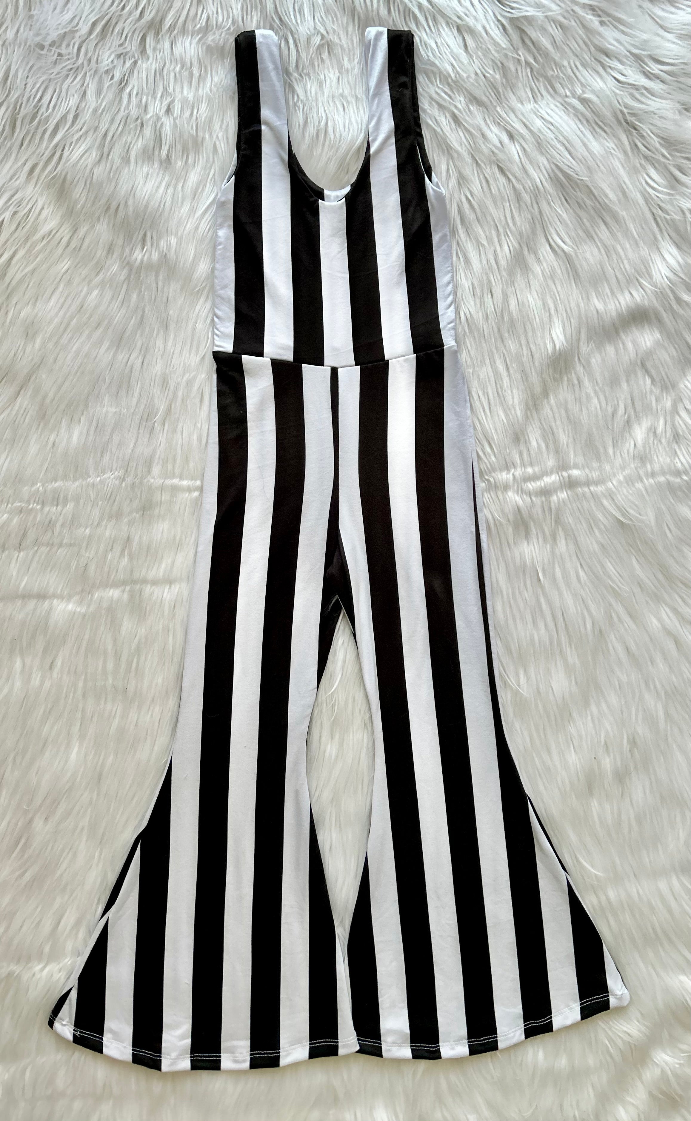 3t Flare Leg Jumper - Black & White Stripes