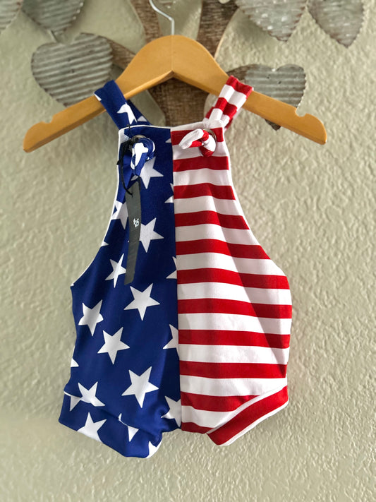 6/9m Shortie Overalls- Stars & Stripes