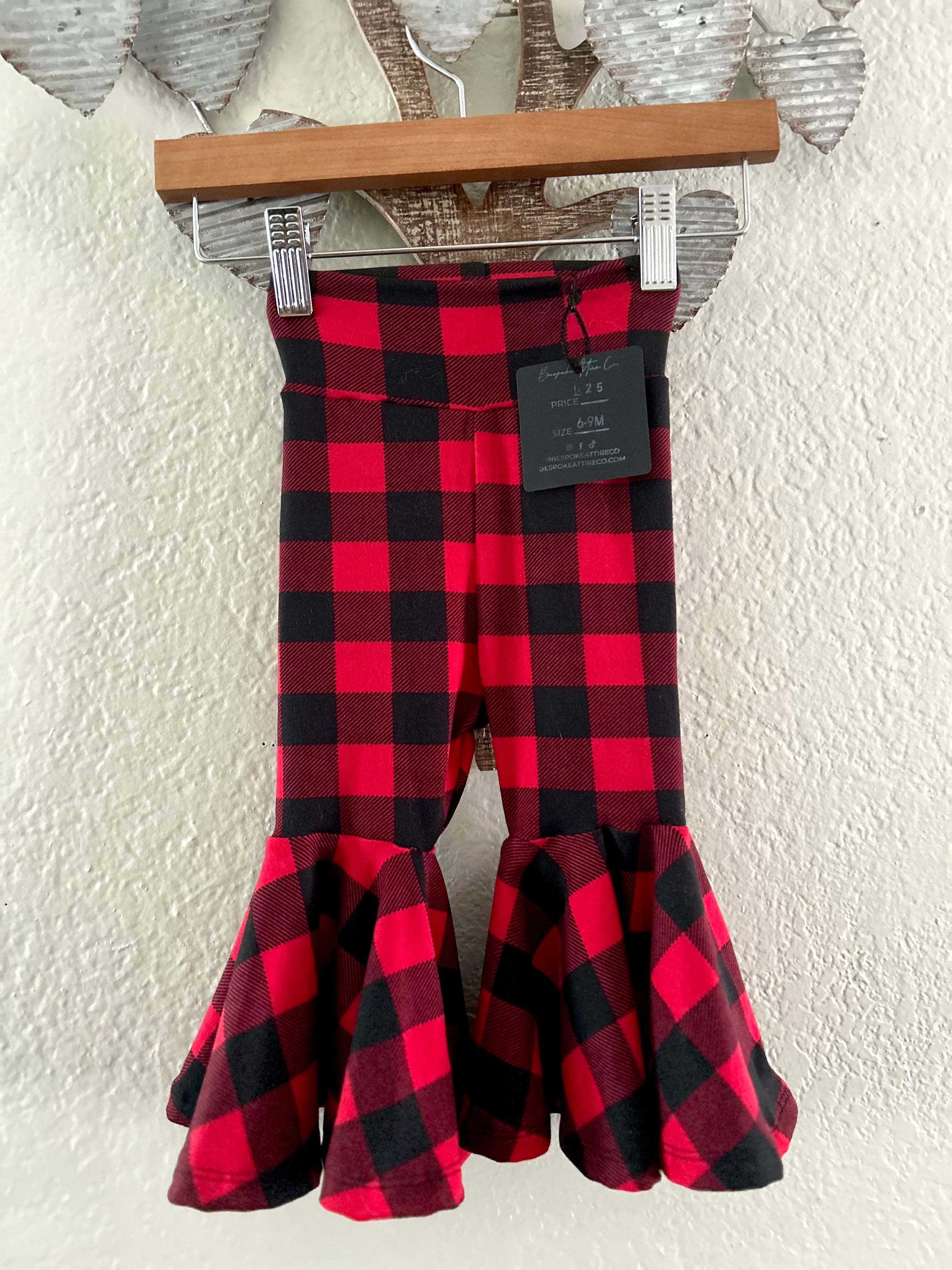 6/9m Bellbottoms- Red Buffalo Check